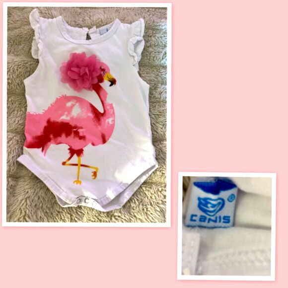Canis Baby Flamingo Onesie - Size 3-6 months - Picture 1 of 1